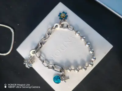 Pulsera de plata 925 con dijes florales - miniatura 2