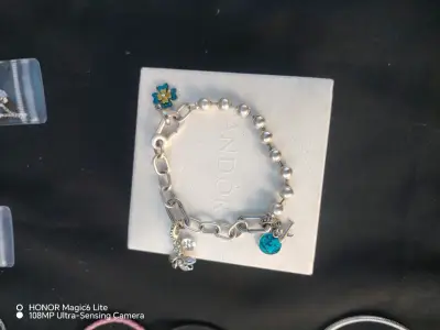 Pulsera de plata 925 con dijes florales - miniatura 3