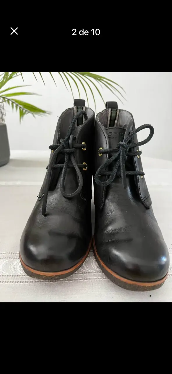 Botines de Cuero Negro con Plataforma - 3