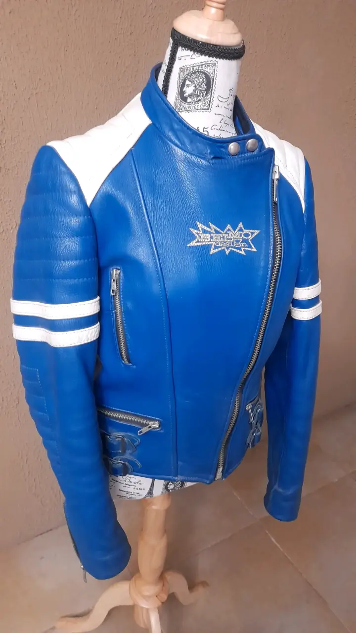 Chaqueta 100% cuero marca Alemana mujer motobiker - 1