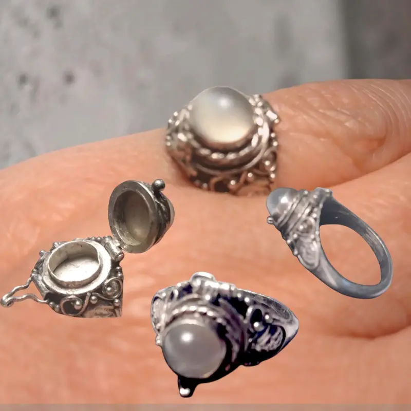 Anillo de plata con compartimento secreto - 4