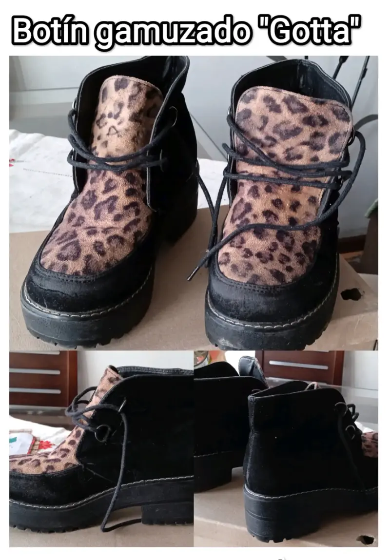 Botines gamuzados con diseño animal print