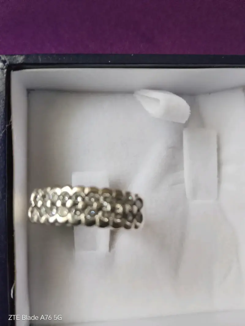 Anillo de oro blanco y brillantes genuinos - 2