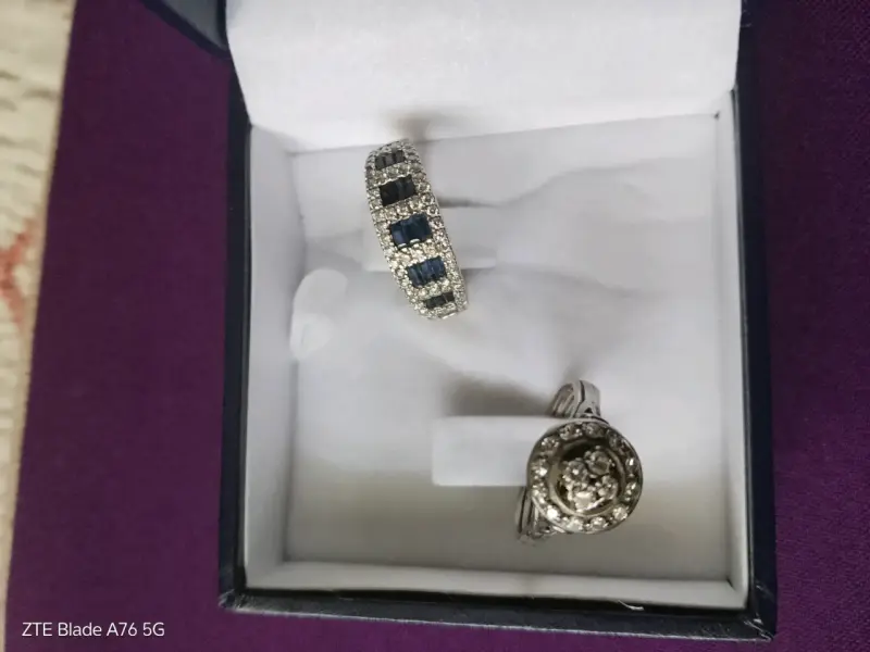 Anillo de oro blanco y brillantes genuinos - 5