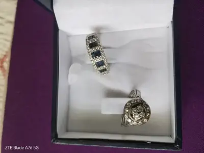 Anillo de oro blanco y brillantes genuinos - miniatura 5
