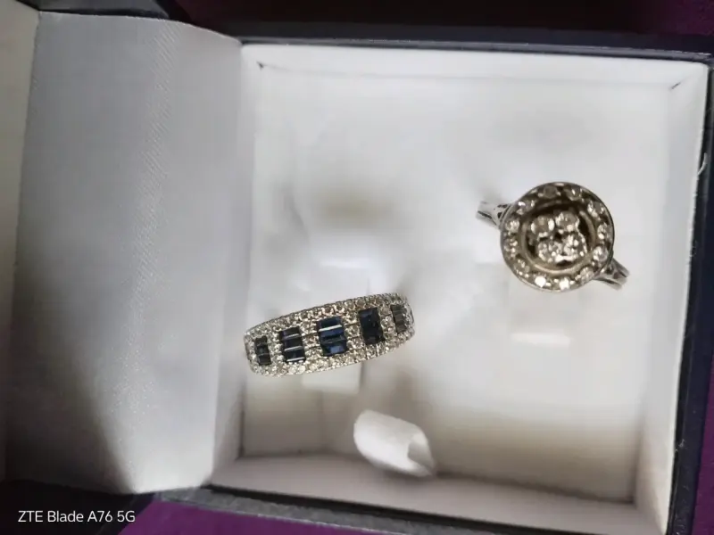 Anillo de oro blanco y brillantes genuinos - 6