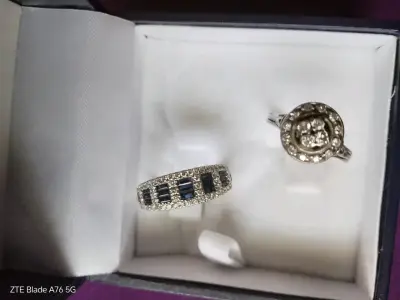 Anillo de oro blanco y brillantes genuinos - miniatura 6
