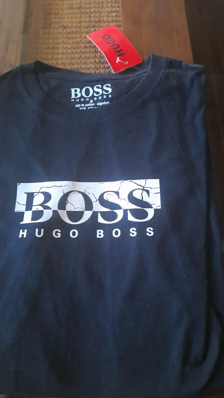 Polera Negra Hugo Boss 100% Algodón