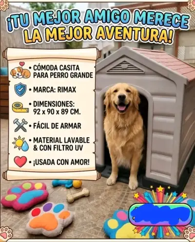 Casita para perro grande Rimax fácil de armar - miniatura 6