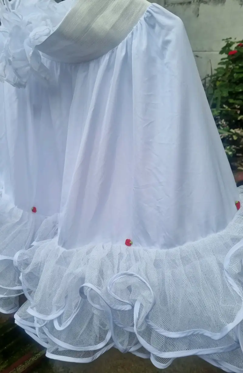Vestido de cueca, zapatos, falso y pañuelo. - 3