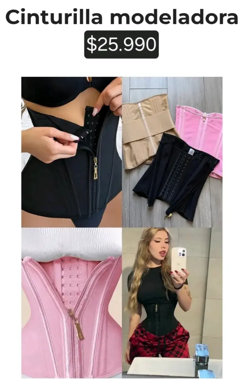 Cinturilla modeladora con cierre y ganchos - 1