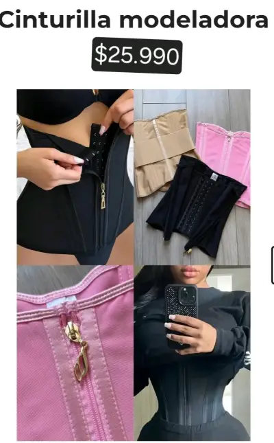 Cinturilla modeladora con cierre y ganchos - miniatura 2