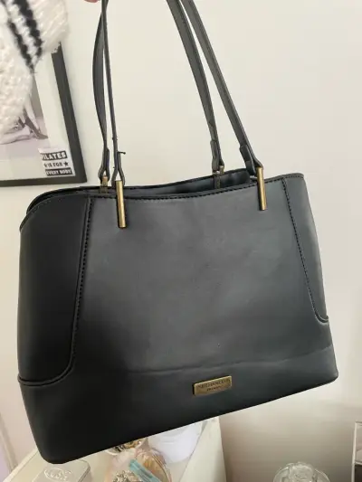 Bolso de cuero negro Portman Club - miniatura 1