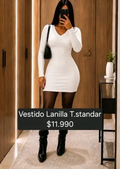 Vestido Lanilla Manga Larga en Varios Colores - miniatura 4
