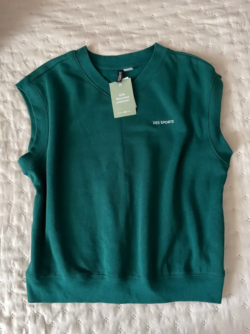 Polera sin mangas verde H&M talla S - 1