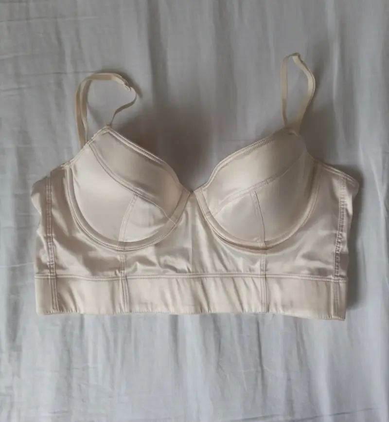 Sostén bustier beige con soporte - 1