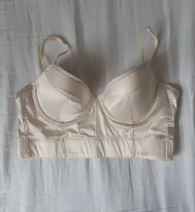 Sostén bustier beige con soporte - miniatura 1