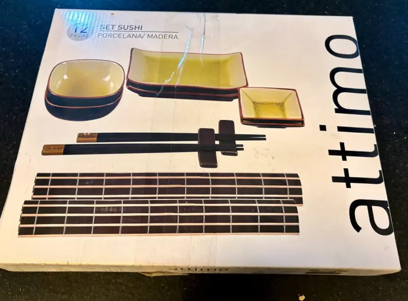 Set de Sushi de Porcelana y Madera Attimo 12 Piezas - 1
