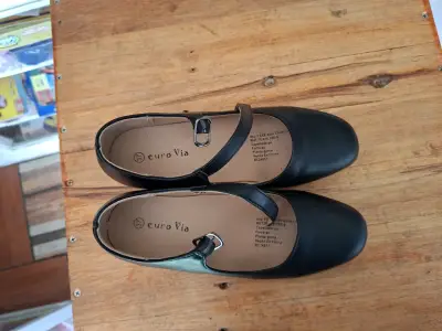 Zapatos de baile negros con hebilla Eurovia - miniatura 3