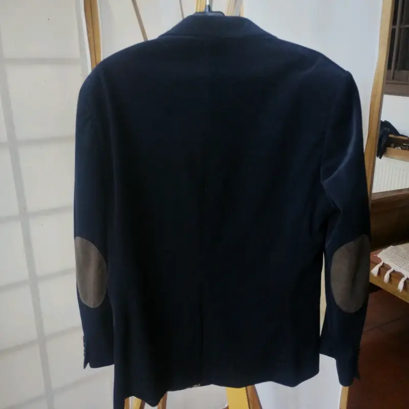 Blazer azul marino con coderas para hombre - 2