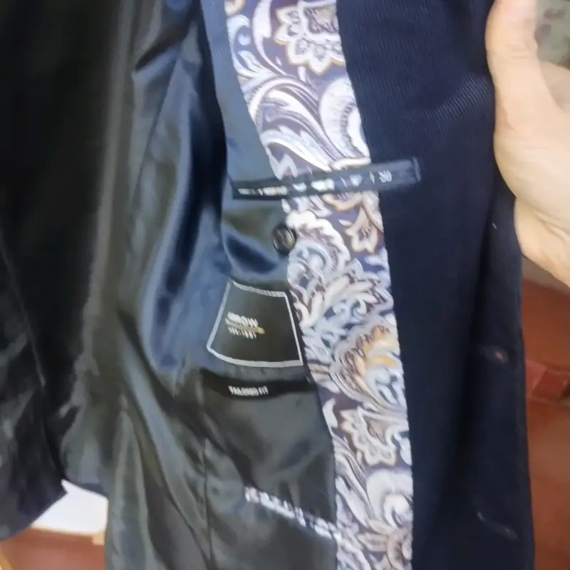 Blazer azul marino con coderas para hombre - 3