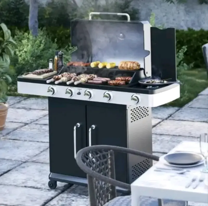 Parrilla a gas de acero inoxidable con 5 quemadores - 3