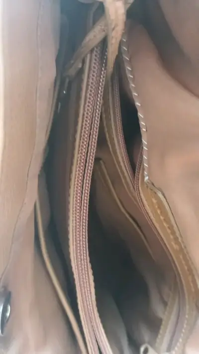Bolso de cuero sintético color camel - miniatura 6