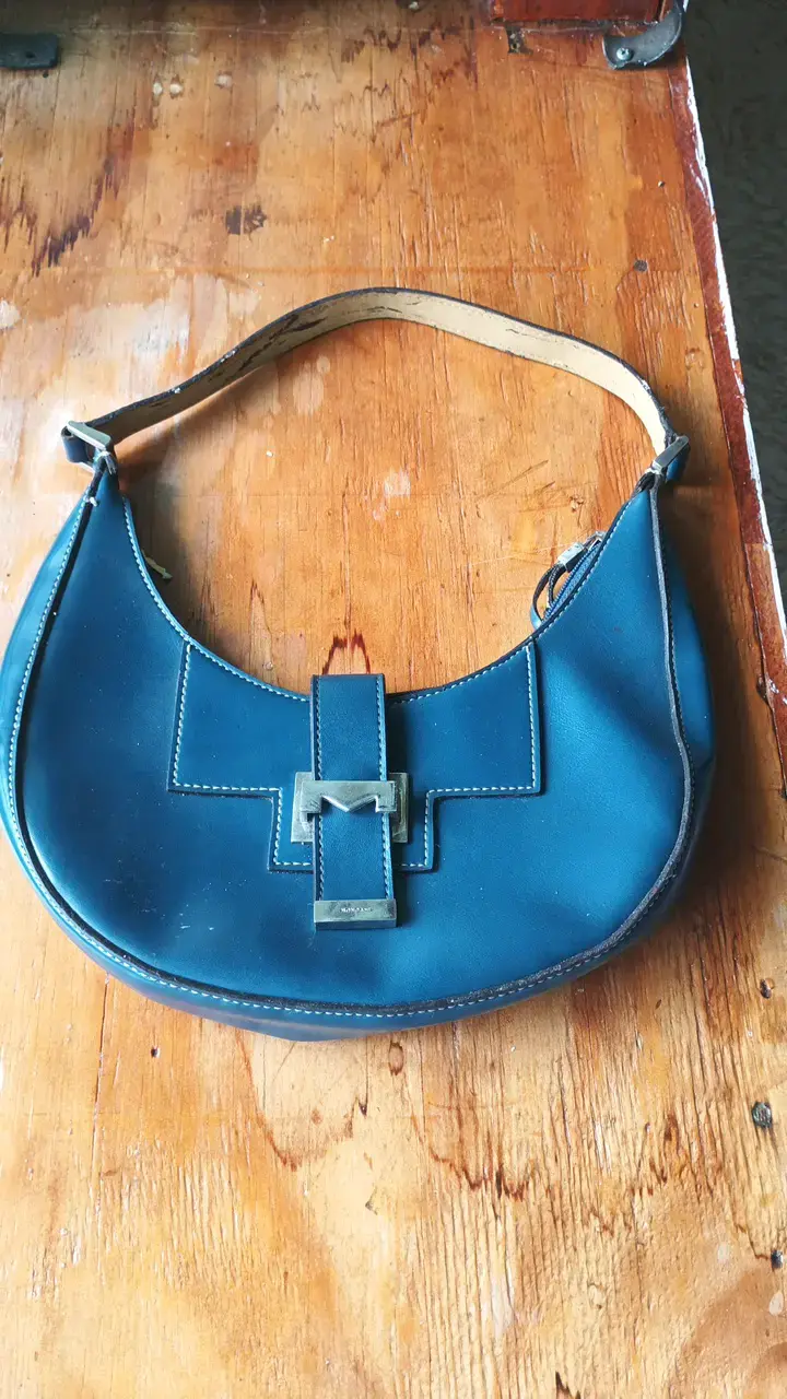 Cartera azul de cuero Mondani - 2