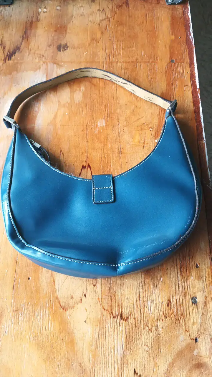 Cartera azul de cuero Mondani - 3