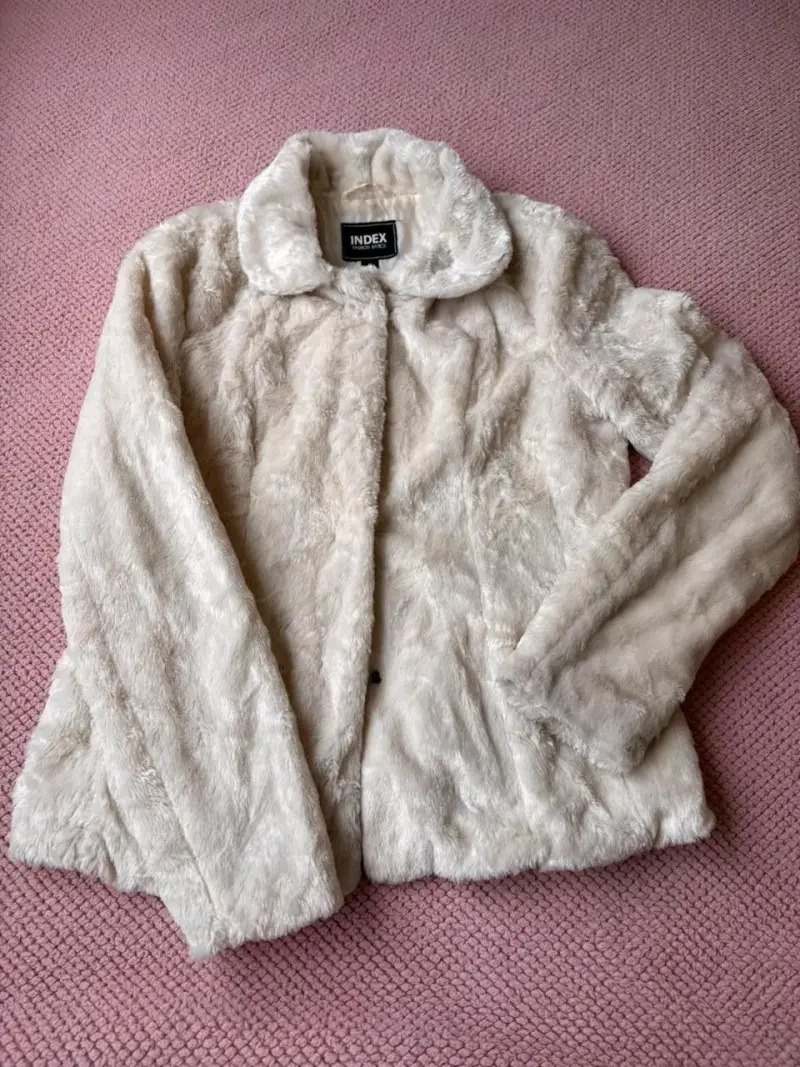 Chaqueta de piel sintética blanca Index - 1
