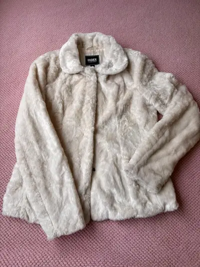Chaqueta de piel sintética blanca Index - miniatura 1