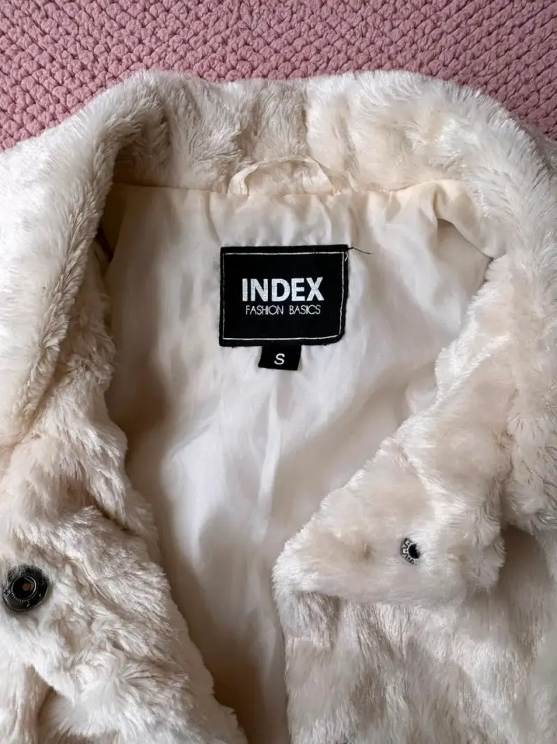 Chaqueta de piel sintética blanca Index - 2