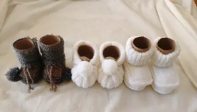 Set de Botines Tejidos para Bebé en Lana - miniatura 1