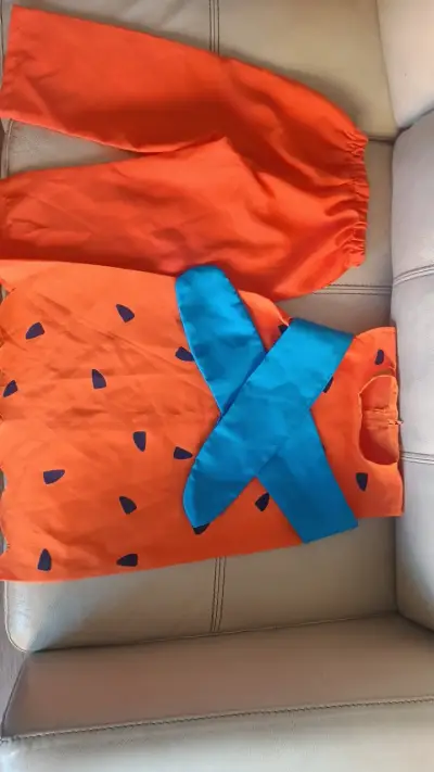 Disfraz infantil de Pedro Picapiedra naranja - miniatura 1