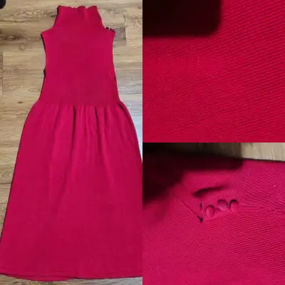 Vestido rojo sin mangas con cuello alto - miniatura 1