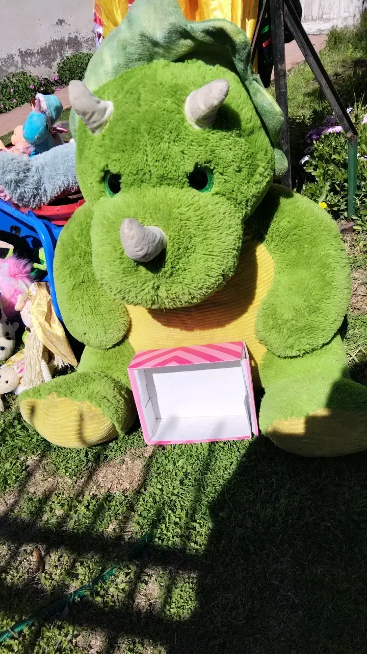 Peluche gigante de dinosaurio verde - 1