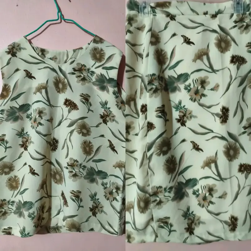 Conjunto de blusa y falda floral para mujer - 1