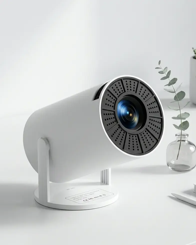 Proyector LED portátil blanco moderno