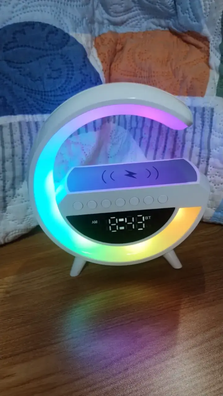 Altavoz LED con Cargador Inalámbrico y Reloj - 3
