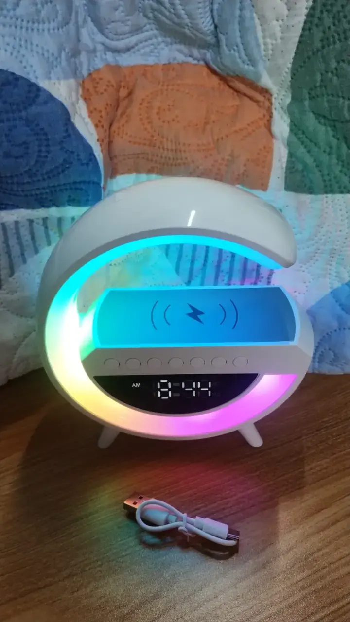 Altavoz LED con Cargador Inalámbrico y Reloj - 4
