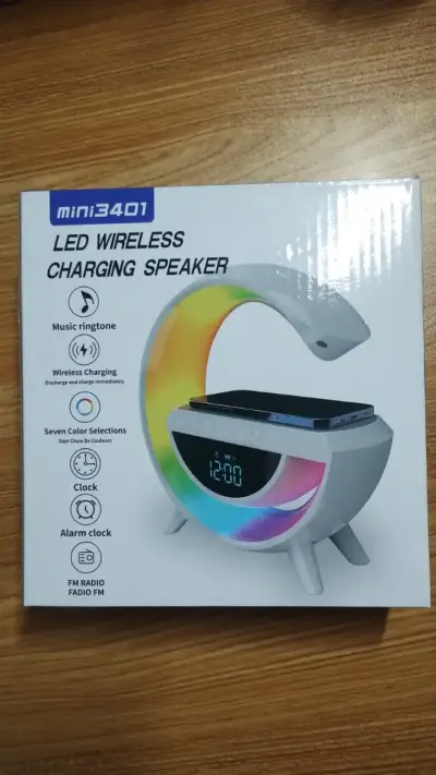 Altavoz LED con Cargador Inalámbrico y Reloj - miniatura 5