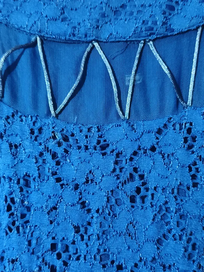 Vestido azul de encaje para mujer - 3