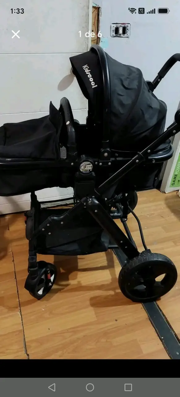 Coche de bebé Kidscool negro plegable - 1