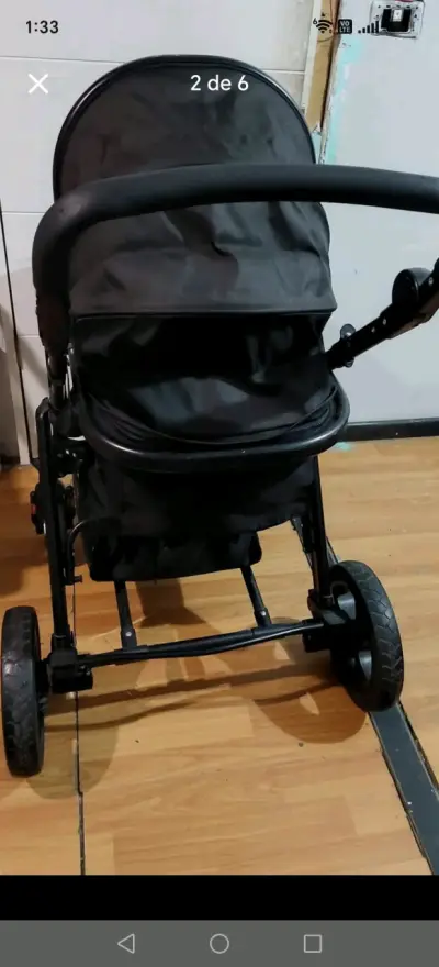 Coche de bebé Kidscool negro plegable - miniatura 3