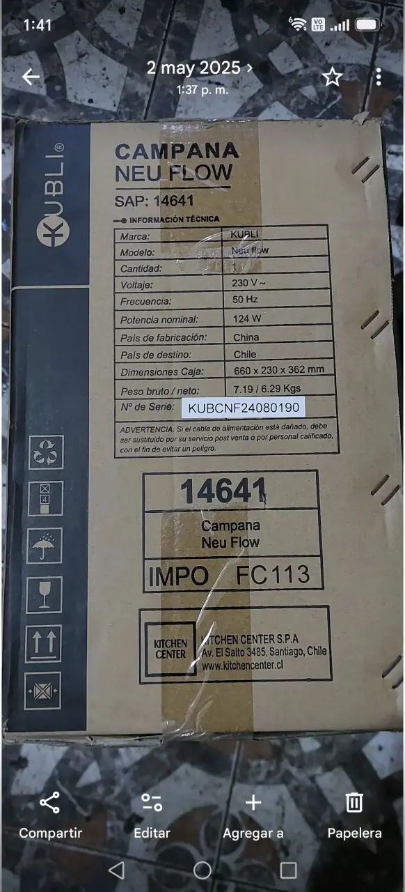 Campana extractora Kubli Neuflow 14641 - 2