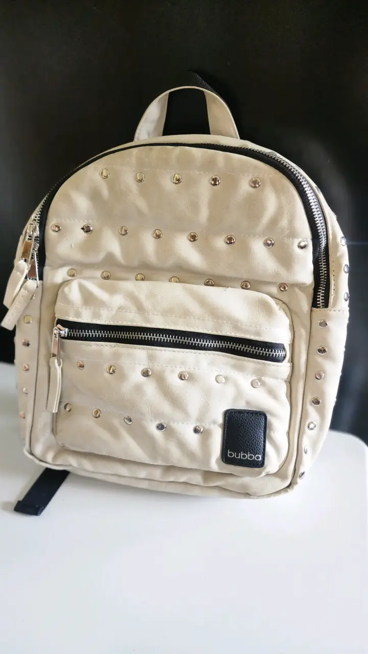 Mochila beige con tachas Bubba - 1
