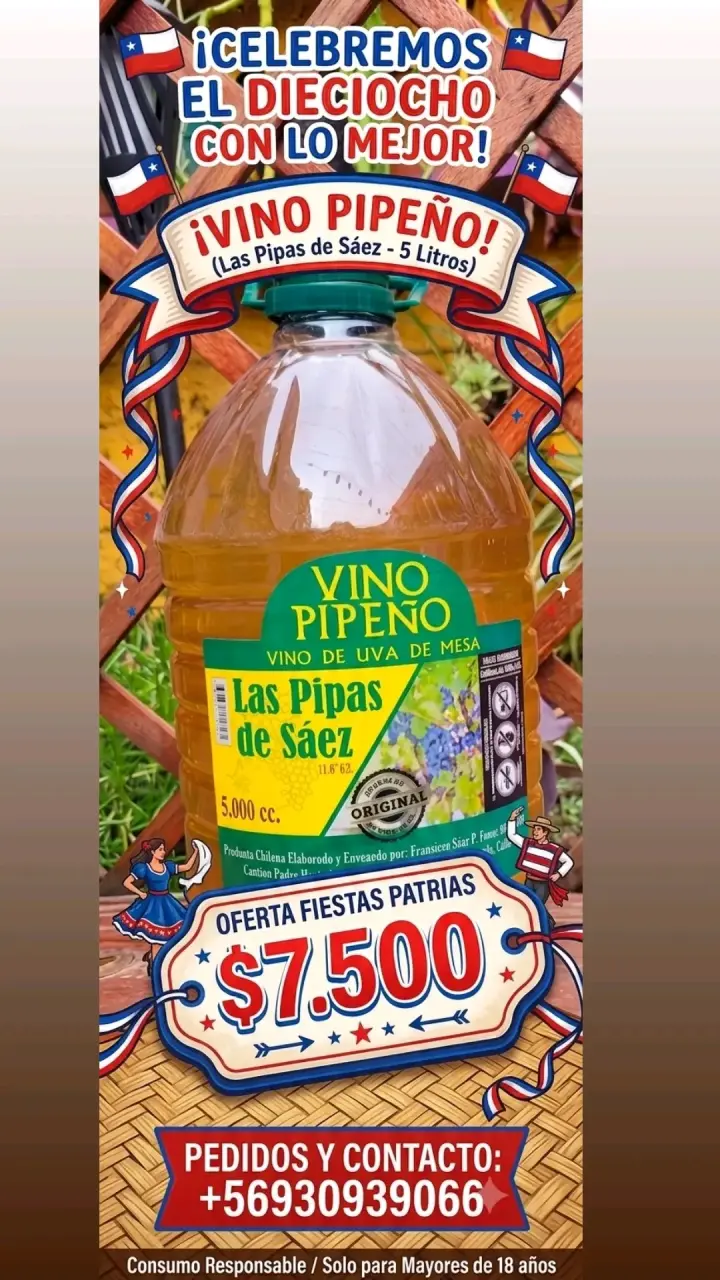 Pack Vino Pipeño y Granadina Las Pipas de Sáez - 2
