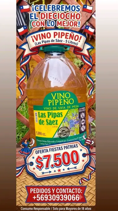 Pack Vino Pipeño y Granadina Las Pipas de Sáez - miniatura 2