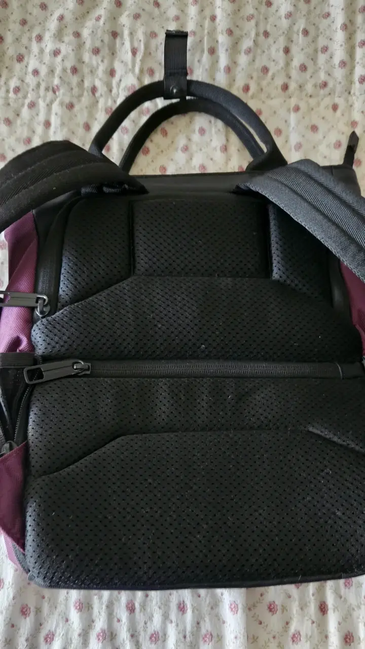 Mochila morada con múltiples compartimentos - 2