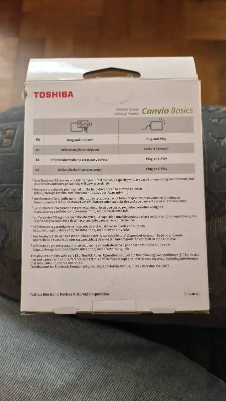 Disco Duro Externo Toshiba Canvio Basics 4TB - 2